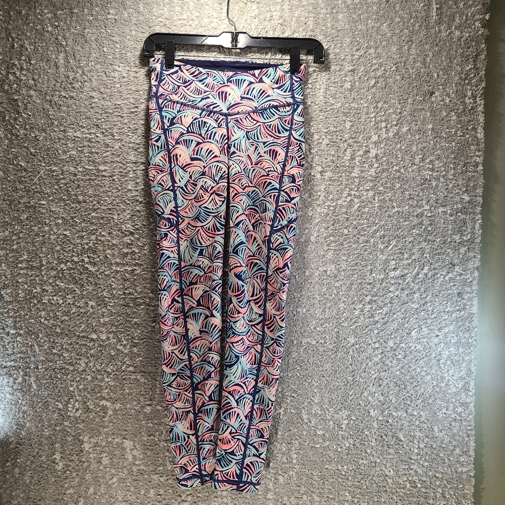Lilly Pulitzer Luxletic Neptunes Net Pants Leggings Polyester Nylon XXS UPF